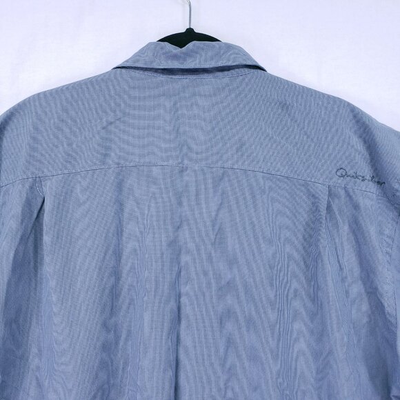 Quiksilver Waterman Collection XXL Blue Micro Check Mens Short Sleeve Shirt - Picture 16 of 16